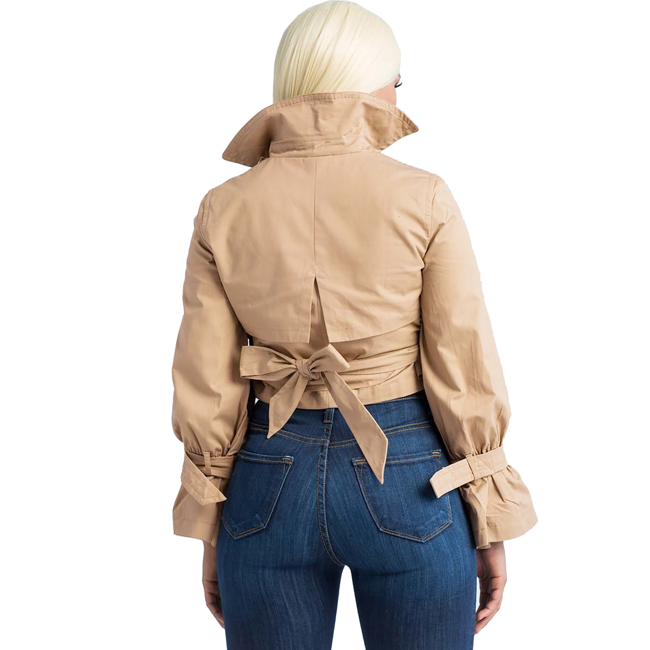 Khaki Short Jacket with Belt