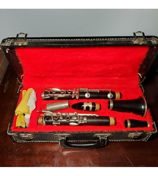 1920s-1940s V Kohlert Sons Graslitz Bohemia B flat Wood Clarinet w/ Case 210175