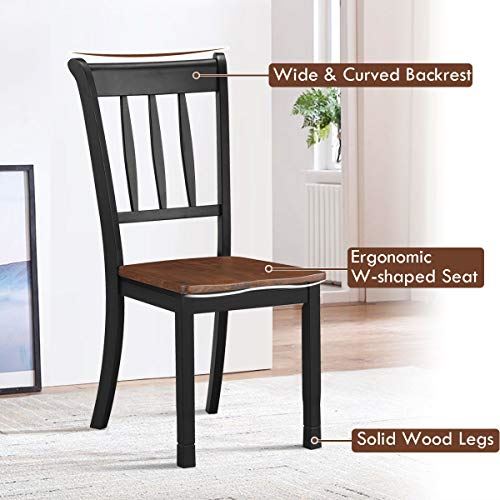 Solid Wood Whitesburg Dining Chairs Set of 4, Spindle Back, Wood Seating