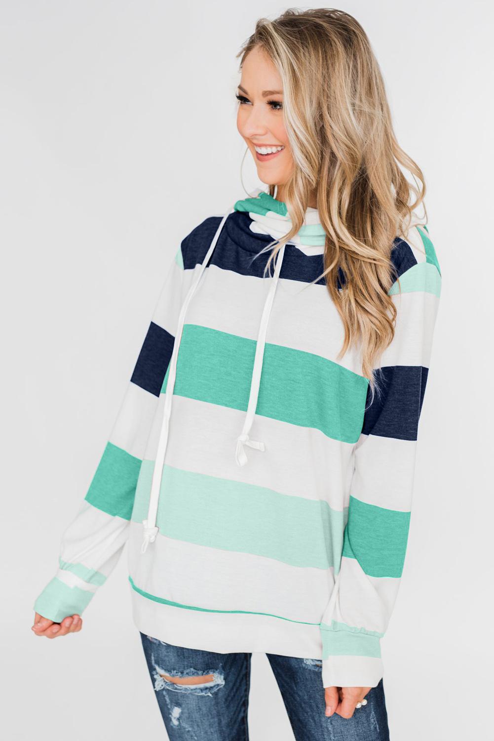 Green Knocking Overlap Hoodie