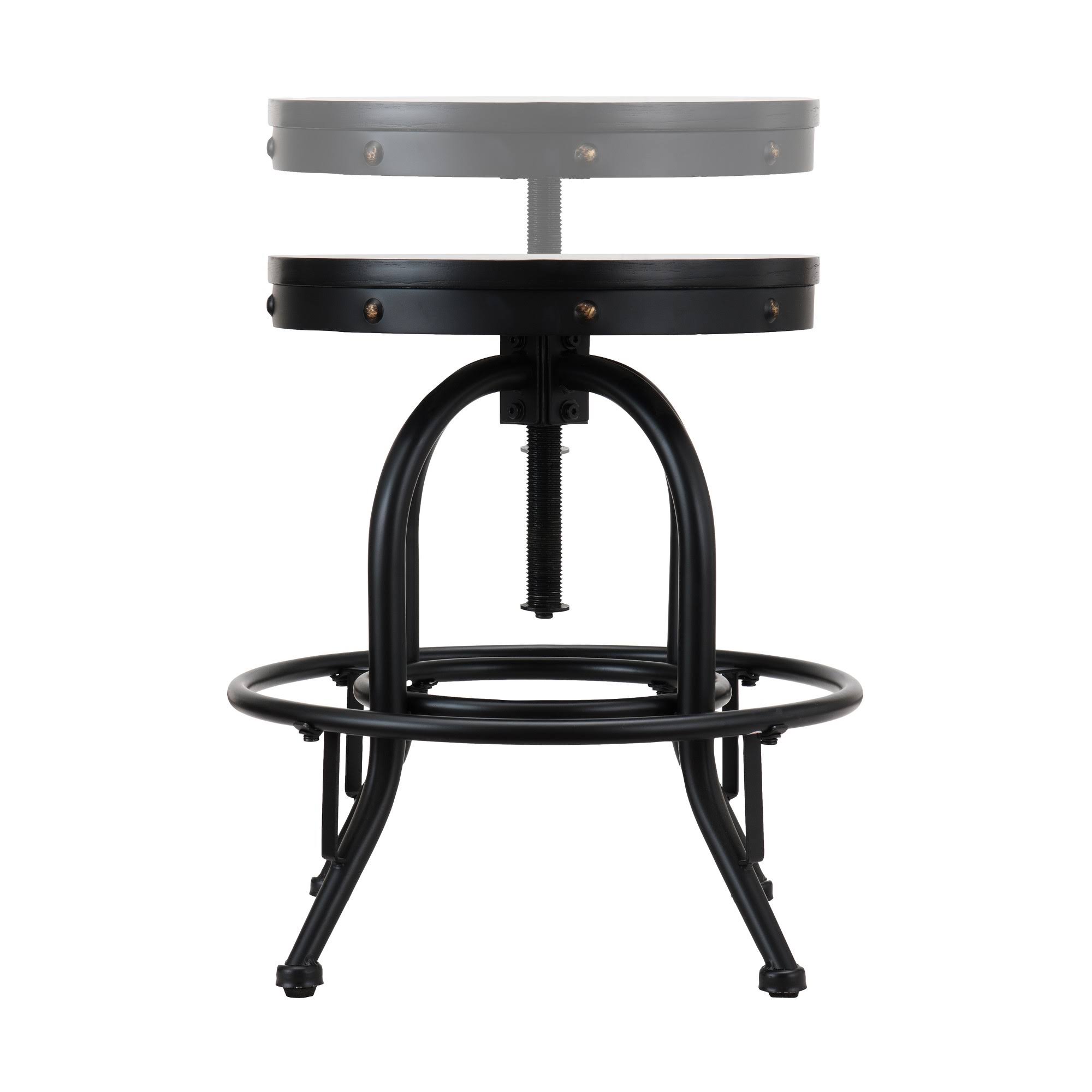 Industrial Adjustable Height Swiveling Stool Black - Aiden Lane
