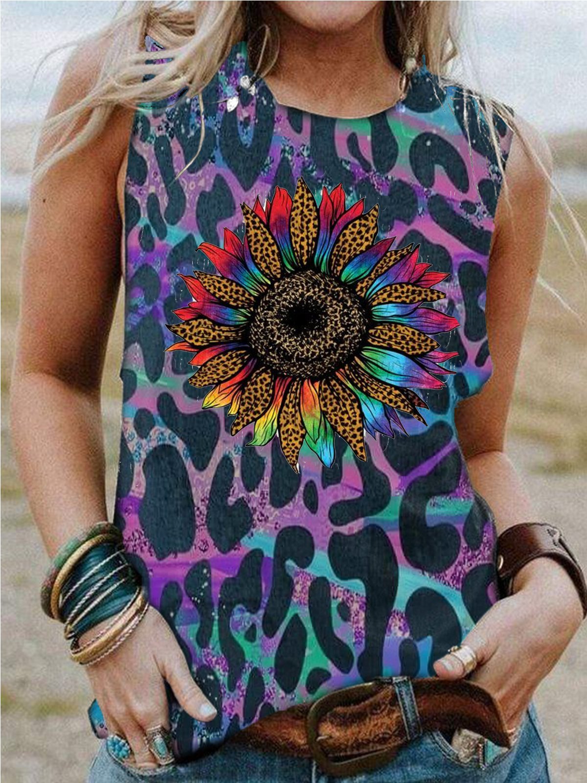 Crew Neck Floral Shirts & Tops