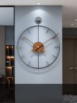 Luxury Large Wall Clock Modern Metal Wood Silent Watches Mechanism Clocks For Living Room