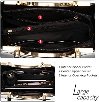 LJOSEIND Women��s Handbags Designer Purses Satchel, 02black