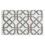 iDesign Trellis Rug 34 x 21 in White and Stone