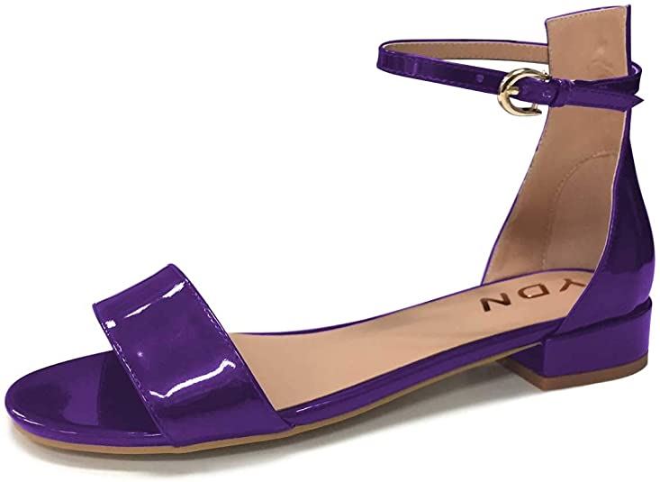 YDN Womens Chic Block Low Heel Sandals