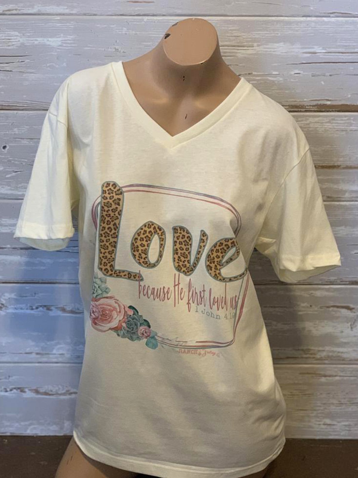 Casual V Neck Printed Short Sleeve Shirts & Tops