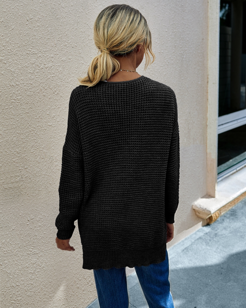 Autumn Plain Knitted Pocket Cardigans