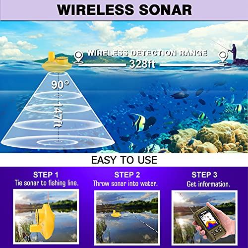 LUCKYLAKER Water Handheld Fish Finder Boat Wireless Transducer Fish Finders