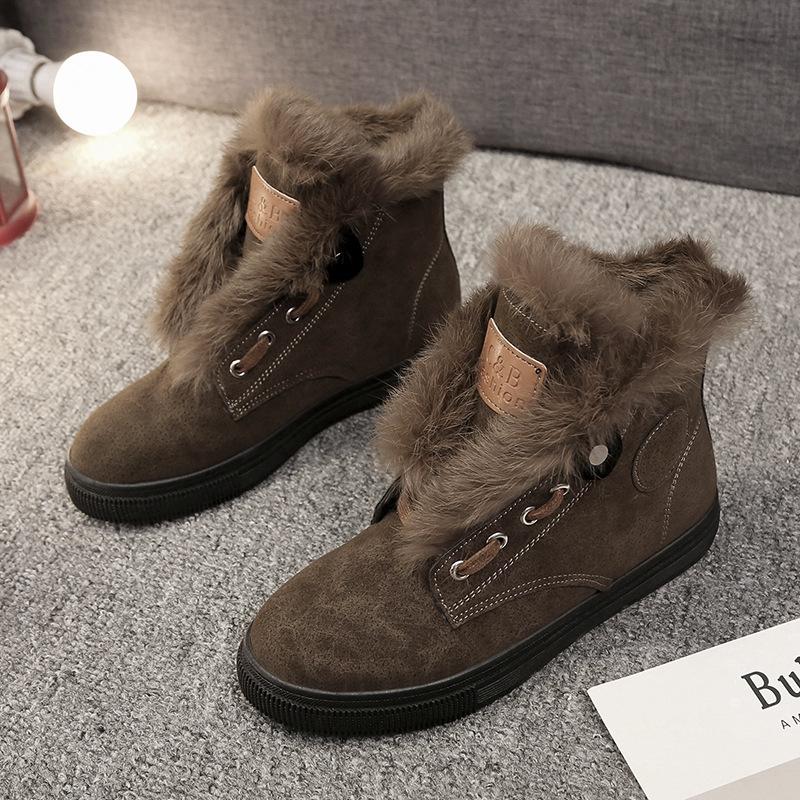 Vintage Round Toe Platform Winter Suede Daily Boots