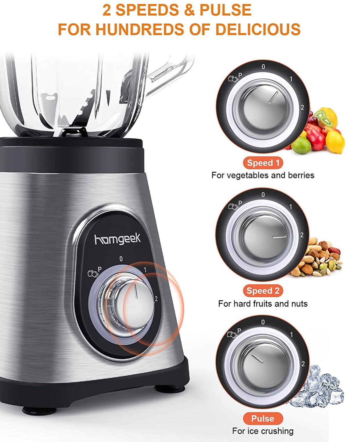 700W Blender Mixer Vegetable Juice Smoothie Baby Food Maker Crusher 1.5L