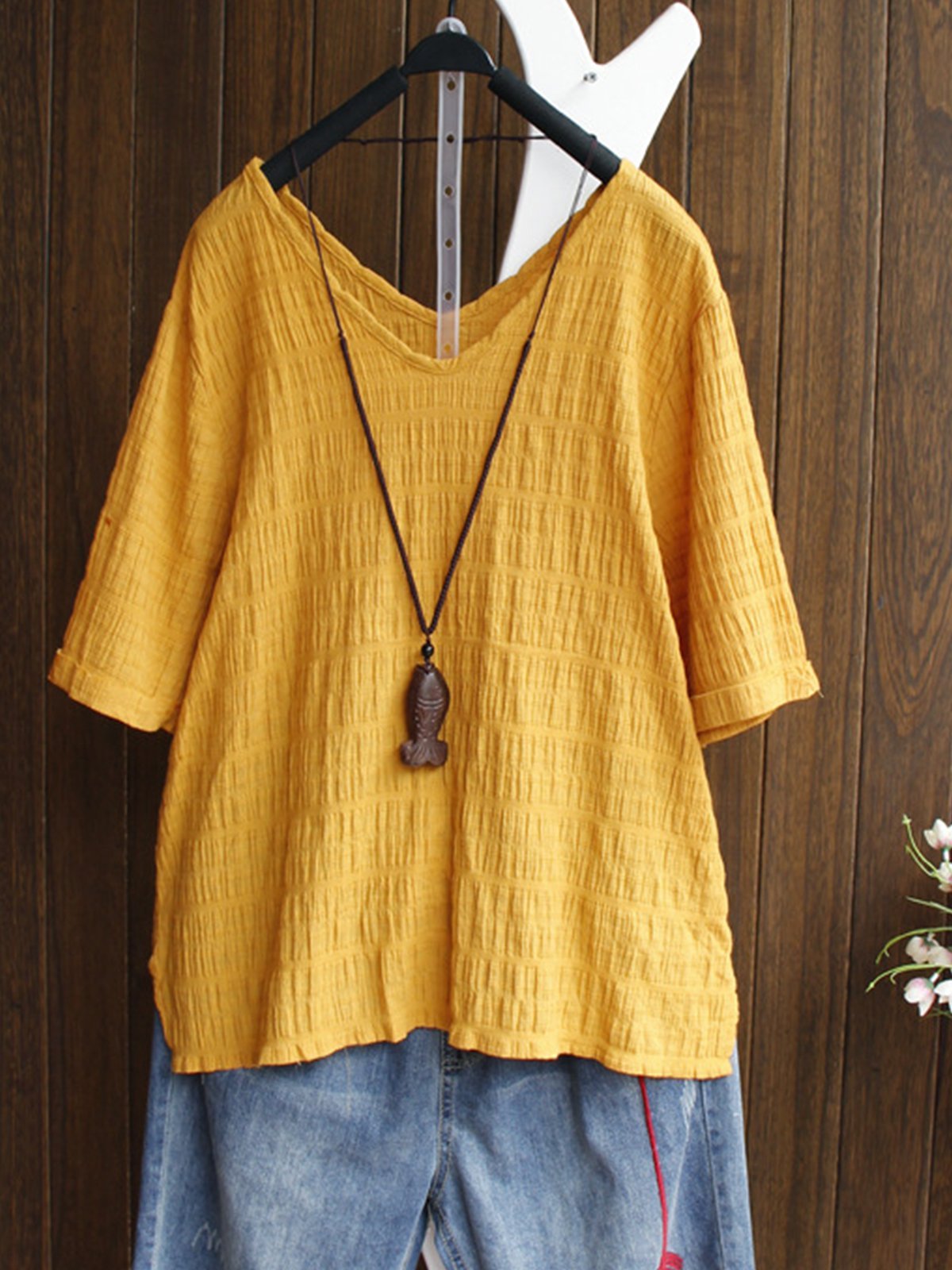 Short Sleeve V Neck Shirts & Tops