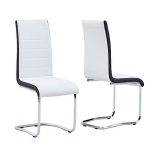 Modern Dining Chairs Set, White Black Side Dining Room Chairs