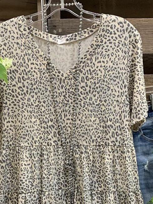 Short Sleeve Casual V Neck Shirt & Top