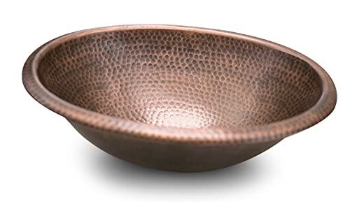 Abode Hand Hammered Oval Sink (17 Inches), Copper