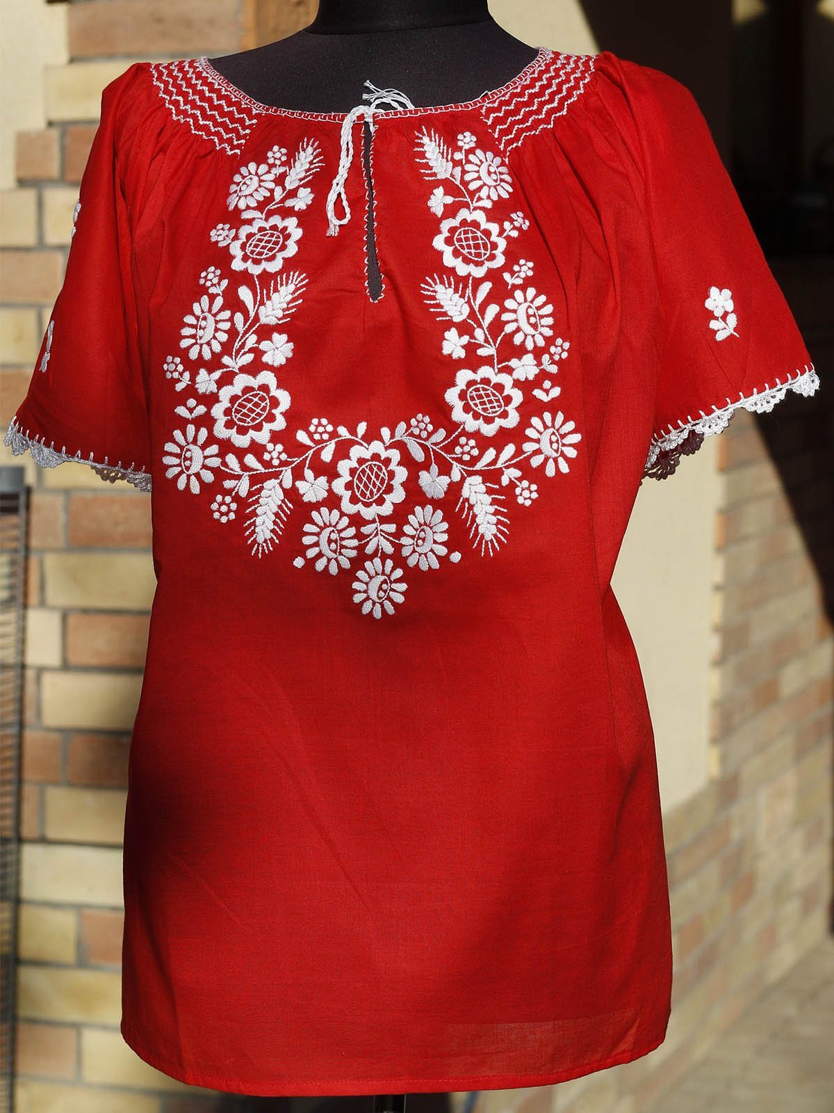 Cotton-Blend Floral Short Sleeve Shirts & Tops