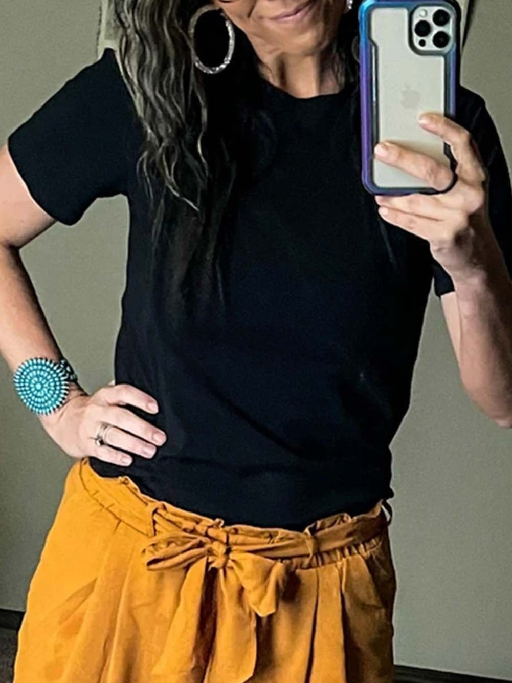 Cotton-Blend Short Sleeve Vintage Shirts & Tops