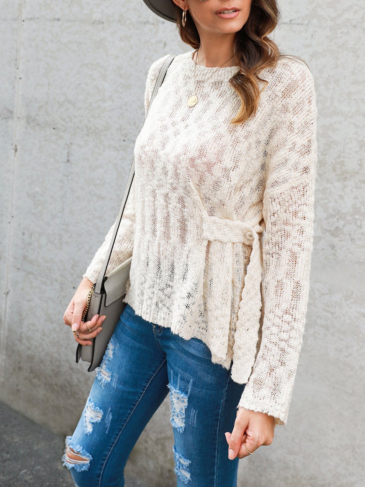 Long Sleeve Crew Neck Shift Shirts & Tops