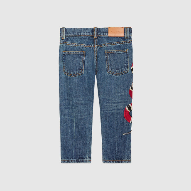 Children's embroidered denim pant