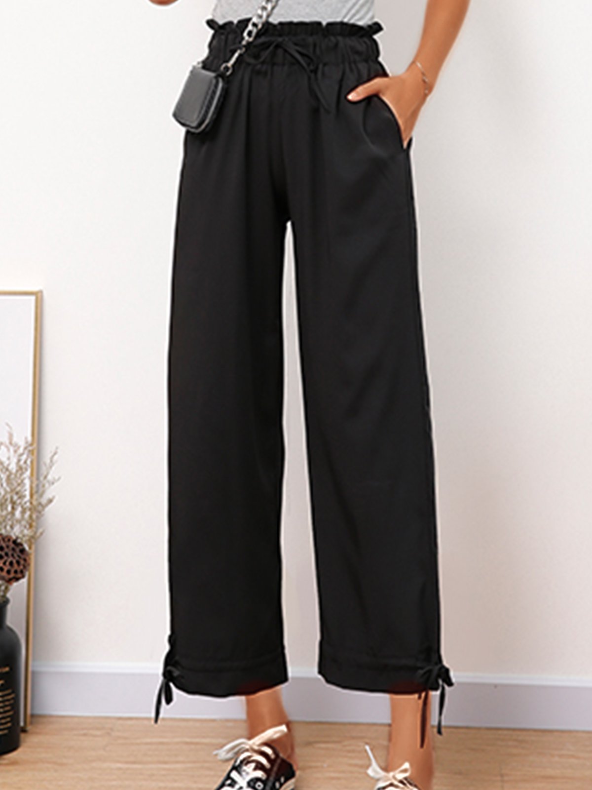Plus Size Women Plain Casual Bloom Pants