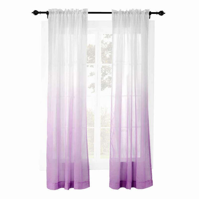 CUSTOM Hanna Violet Gradient Ombre Sheer Curtain Tulle Gradual Drapery