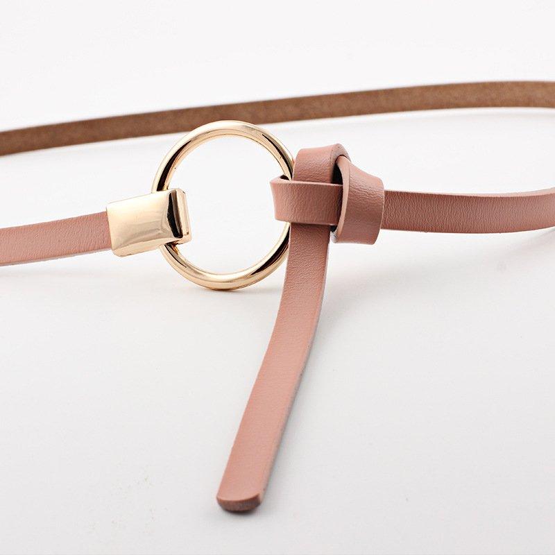 Women Casual Plain Split Leather Belt