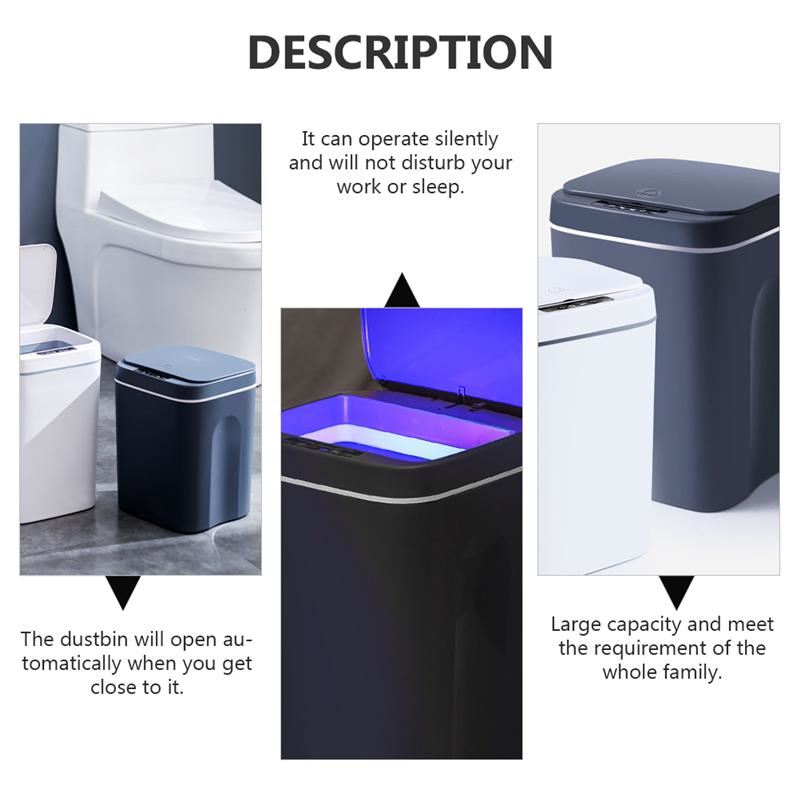 Trash Bin Kitchen Household USB Charging Smart Trash Can Automatic Induction Dustbin With Lid