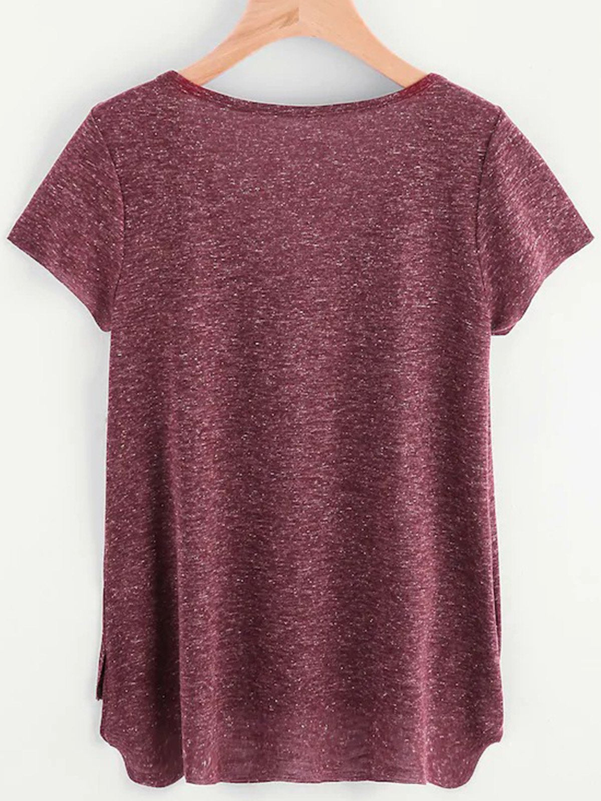 Short Sleeve Cotton-Blend V Neck Shirts & Tops