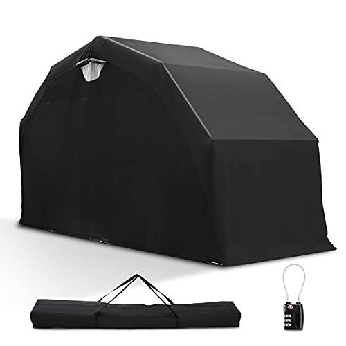 Motorcycle Shelter Cover Garage Tent with TSA Code Lock & Carry Bag / 136鈥测?x 54鈥测?