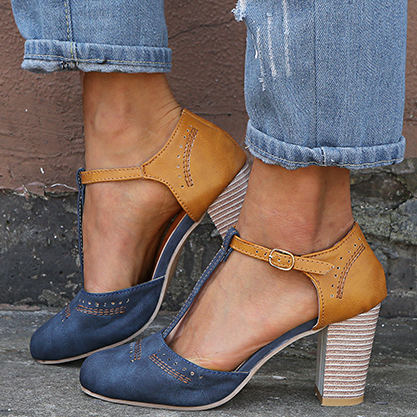 Summer Adjustable Buckle Chunky Heel Shoes