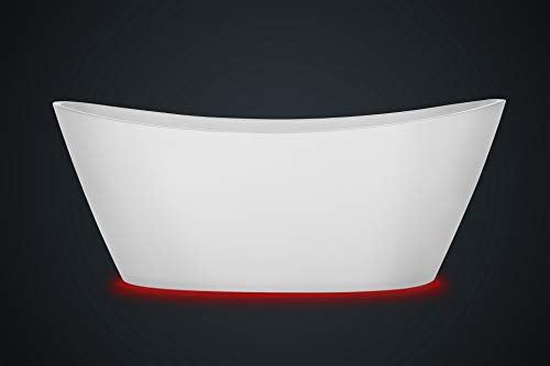 Changing LED Lights Soaking Tub with Wireless Remote Control, 59 Inch