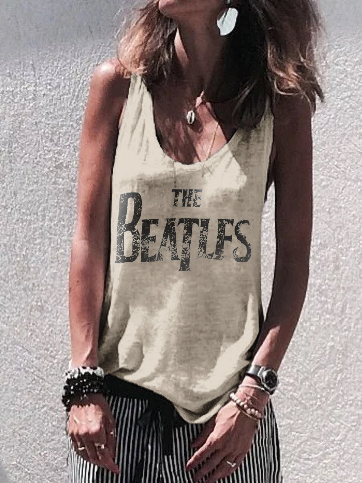 Sleeveless  Printed Shirts & Tops