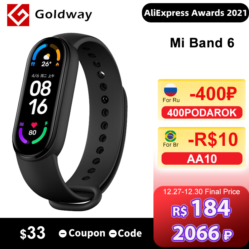 Xiaomi Mi Band 6 Smart Bracelet 5 Color AMOLED Screen Miband 6 Blood Oxygen Fitness Traker Bluetooth Waterproof Smart Band
