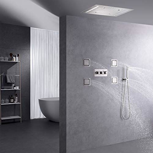 Ceil Mounted 14 X 20 Inch Rectangular Atomizing Rain Shower Head Faucet