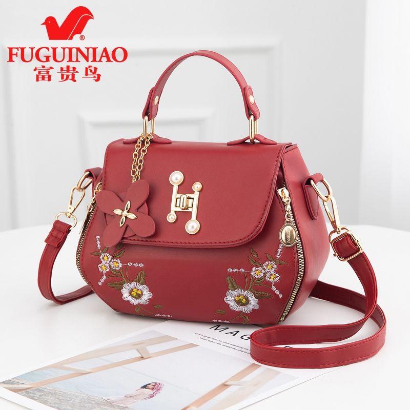 2020ファッションレディースバッグ刺繍ワンショルダーメッセンジャーバッグ