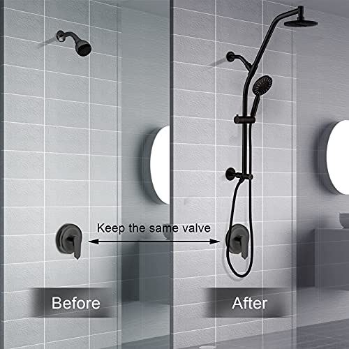 high pressure handheld Shower head and solid brass rail and diverter Brass Shower Column and Height Adjustable