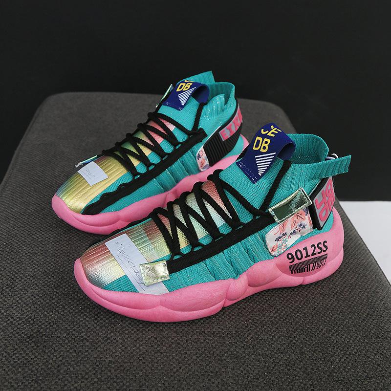 Women's Fashion Casual Color Matching Flyknit Sneakers