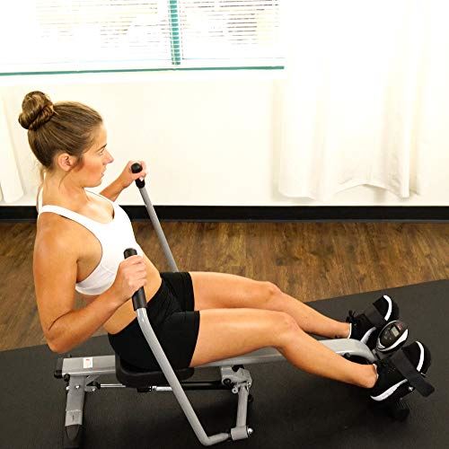 Sunny Health & Fitness with LCD Monito-  Full Motion Rowing Machine