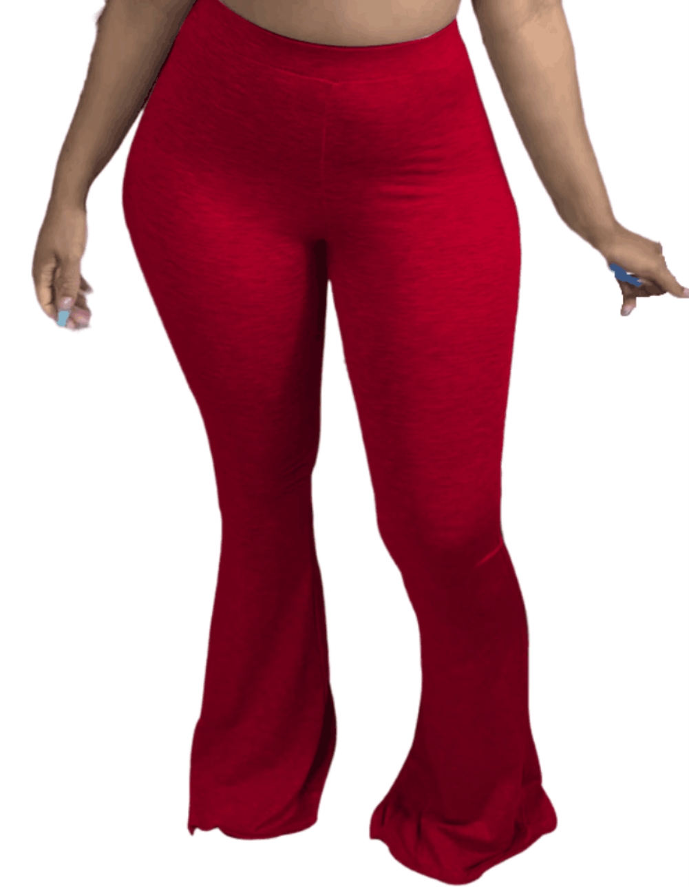 Solid Color African High Waist Flare Trousers