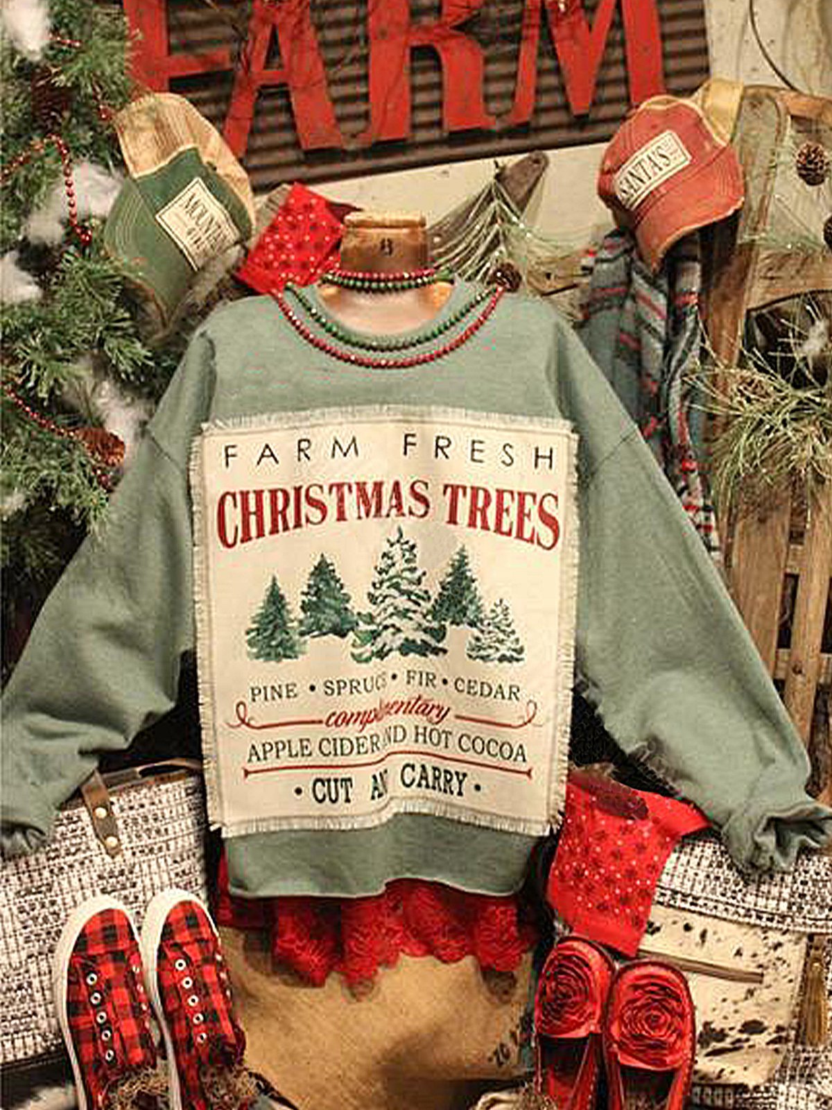 Long Sleeve  Party Crew Neck Sweatshirt