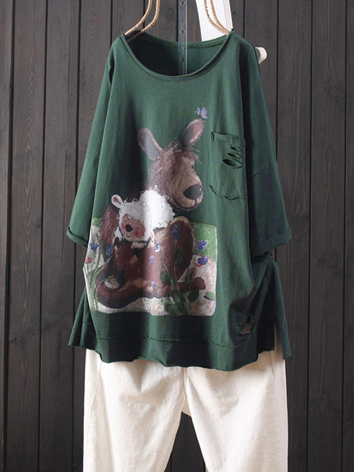 Casual Half Sleeve Round Neck Plus Size Tops