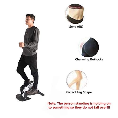 GREARDEN Under Desk Elliptical Machine, Mini Cycle Exercise Bike, Desk Elliptical Machine Trainer with Non-Slip Pedal- White and Black