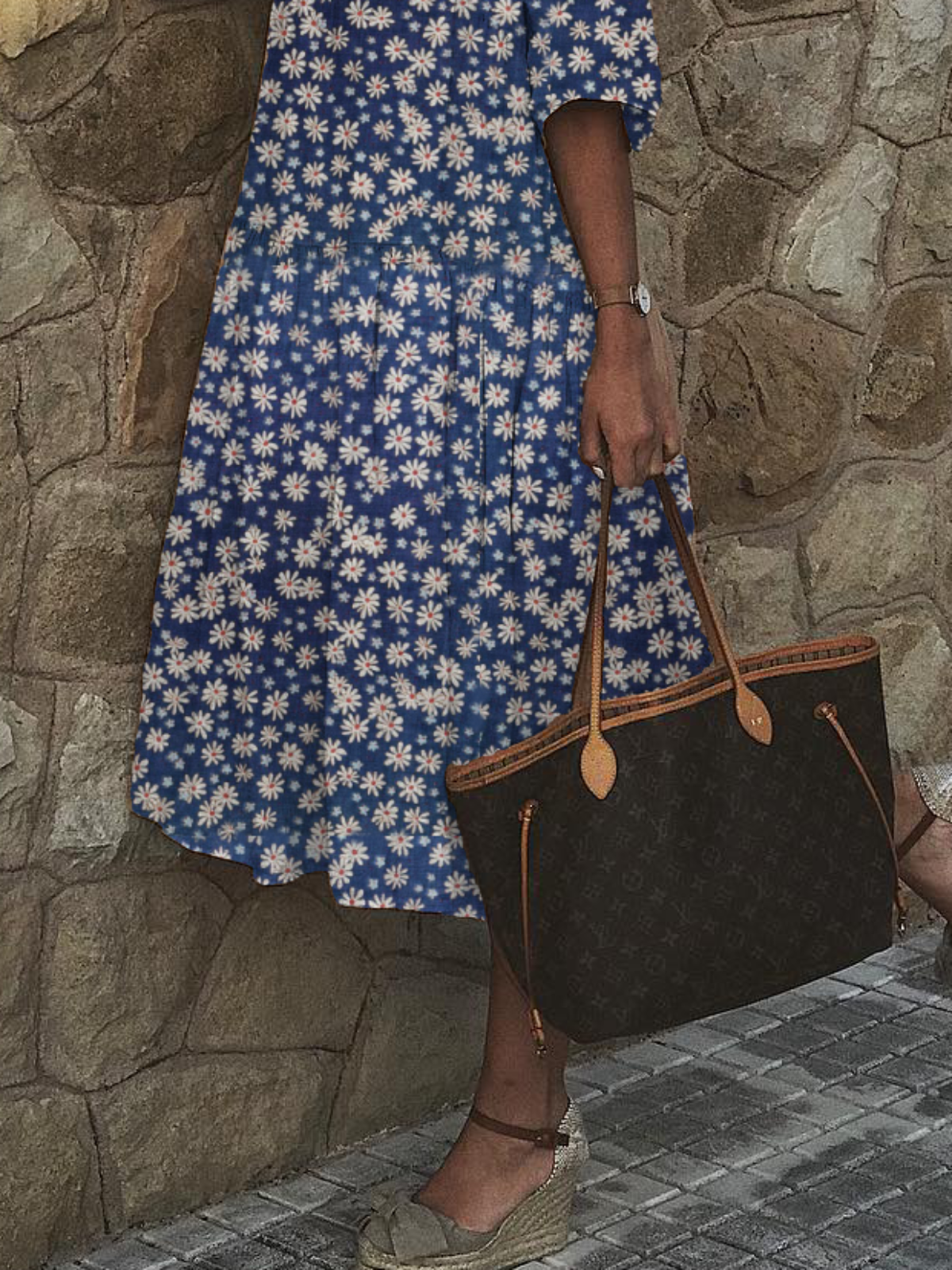 Plus size V Neck Short Sleeve Floral Dresses