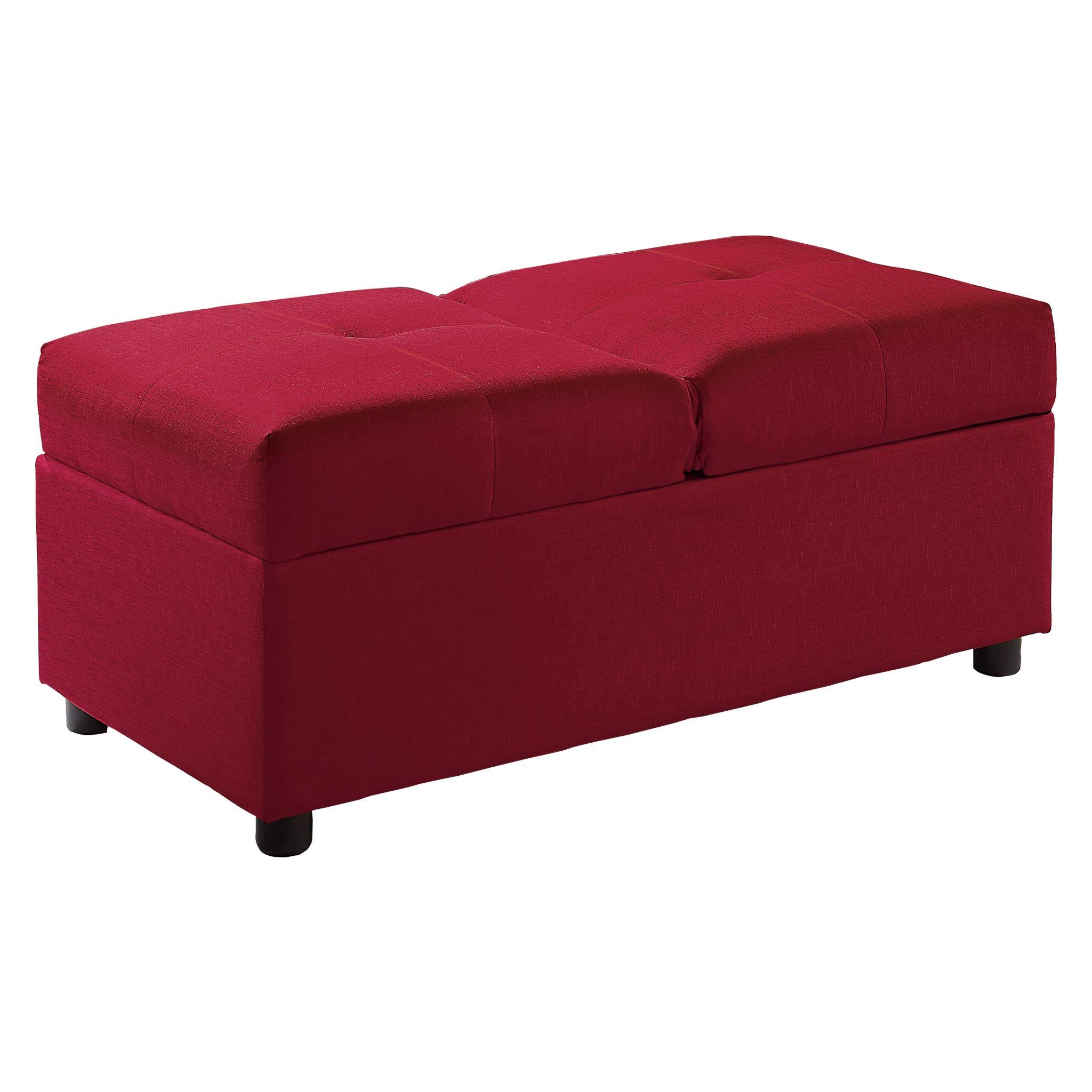 Homelegance Denby Red Storage Convertible Chair with Ottoman