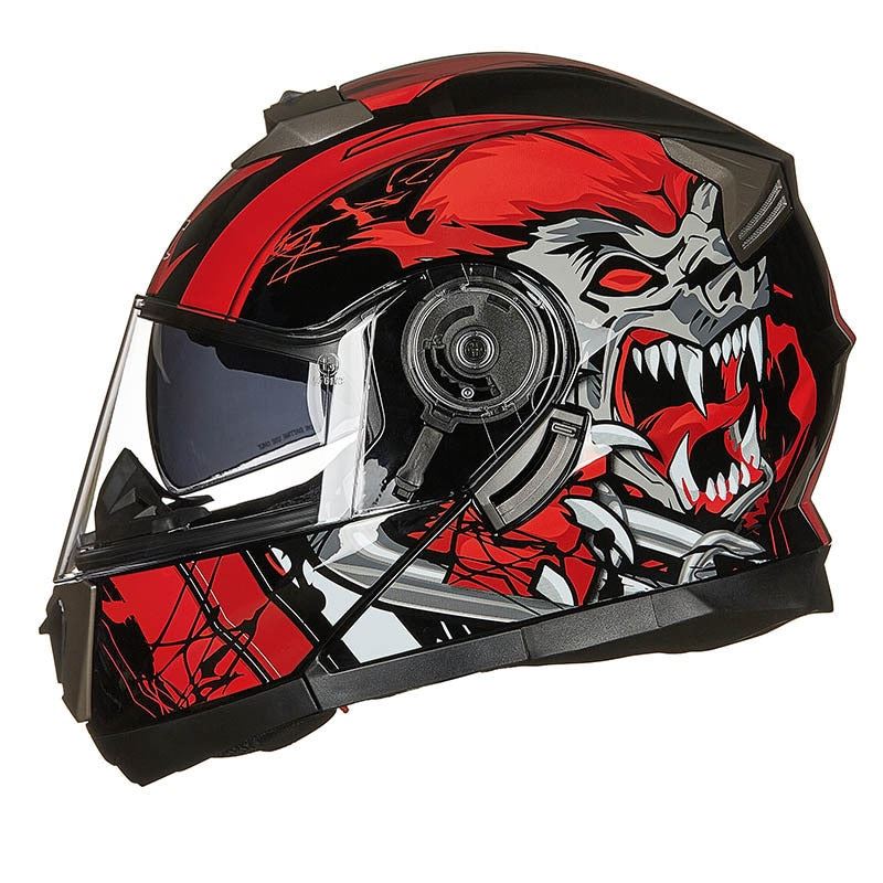 GXT160 Male Motorcycle Helmet | Dual-Lens Open Full Face Helmet DOT
