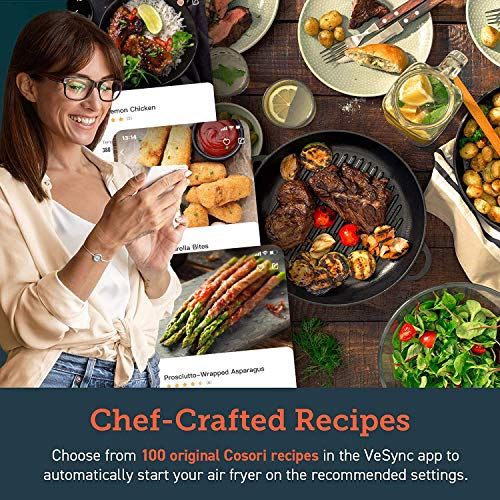 Smart Wi-Fi Air Fryer(100 Recipes), 13 Cooking Functions