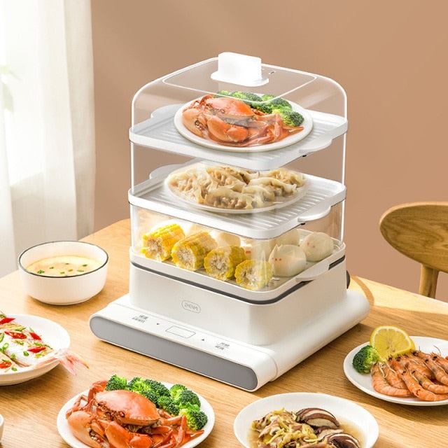 Three Layer Electric Steamer Kitchen Steam Cooker Multifunctional Pot Dumplings Food Warmer