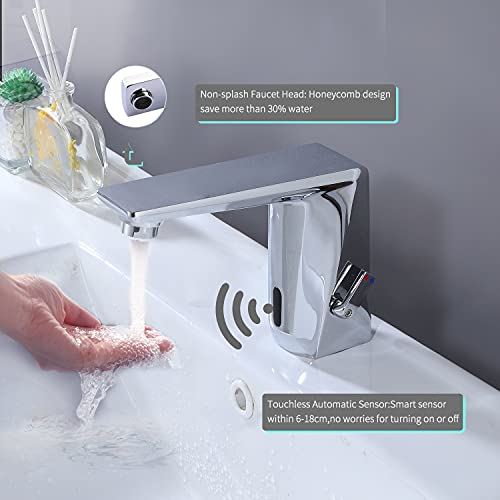 ink Faucet with Supply Hose,Hands Free Bathroom Water Tap with Control Box