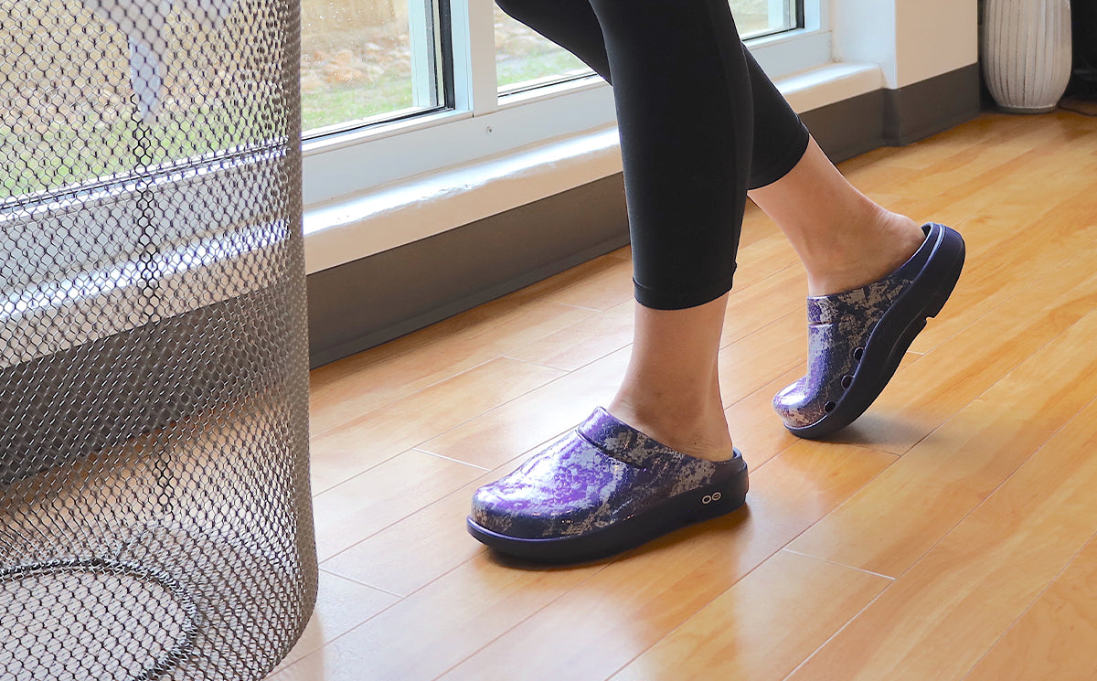 Women's OOcloog Limited Edition Clog - Navy Metallic Snake (SALE)