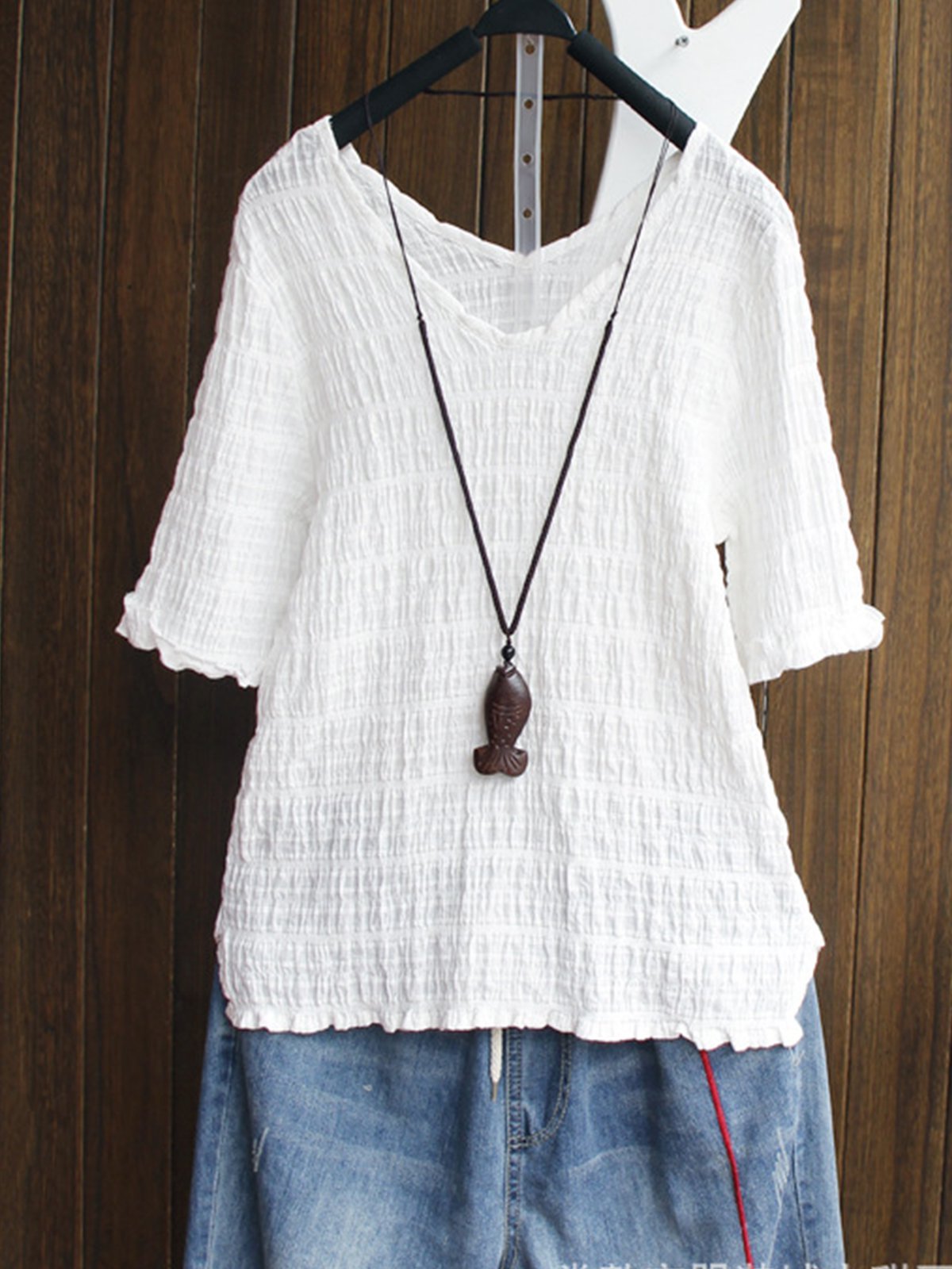 Short Sleeve V Neck Shirts & Tops